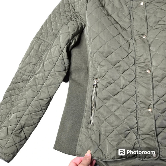 New York & Company Army Green Quilt Jacket - Picture 3 of 10
